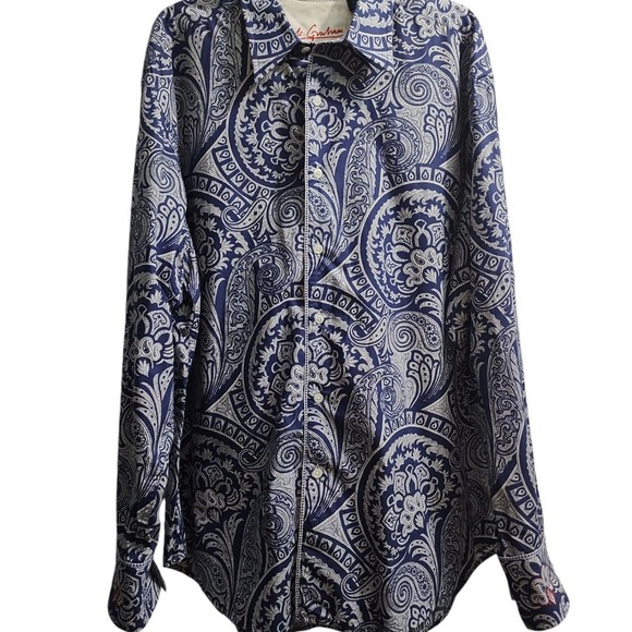 Robert Graham Luxe Paisley Print Button-Down Shirt‎ Men's Designer Fashion XL